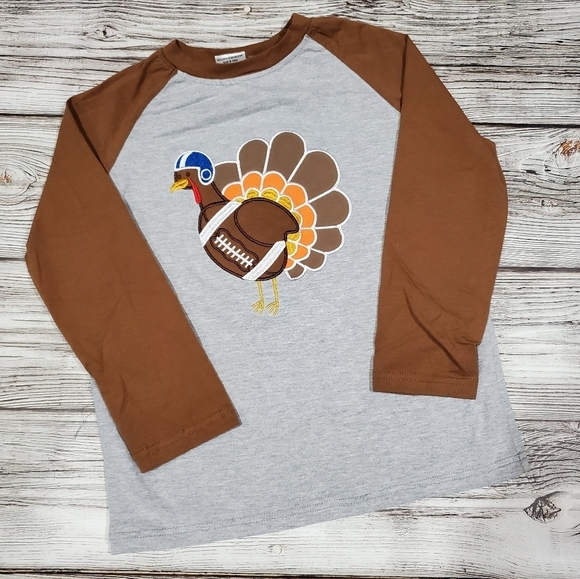 Thanksgiving Turkey Applique Raglan - Picture 1 of 6